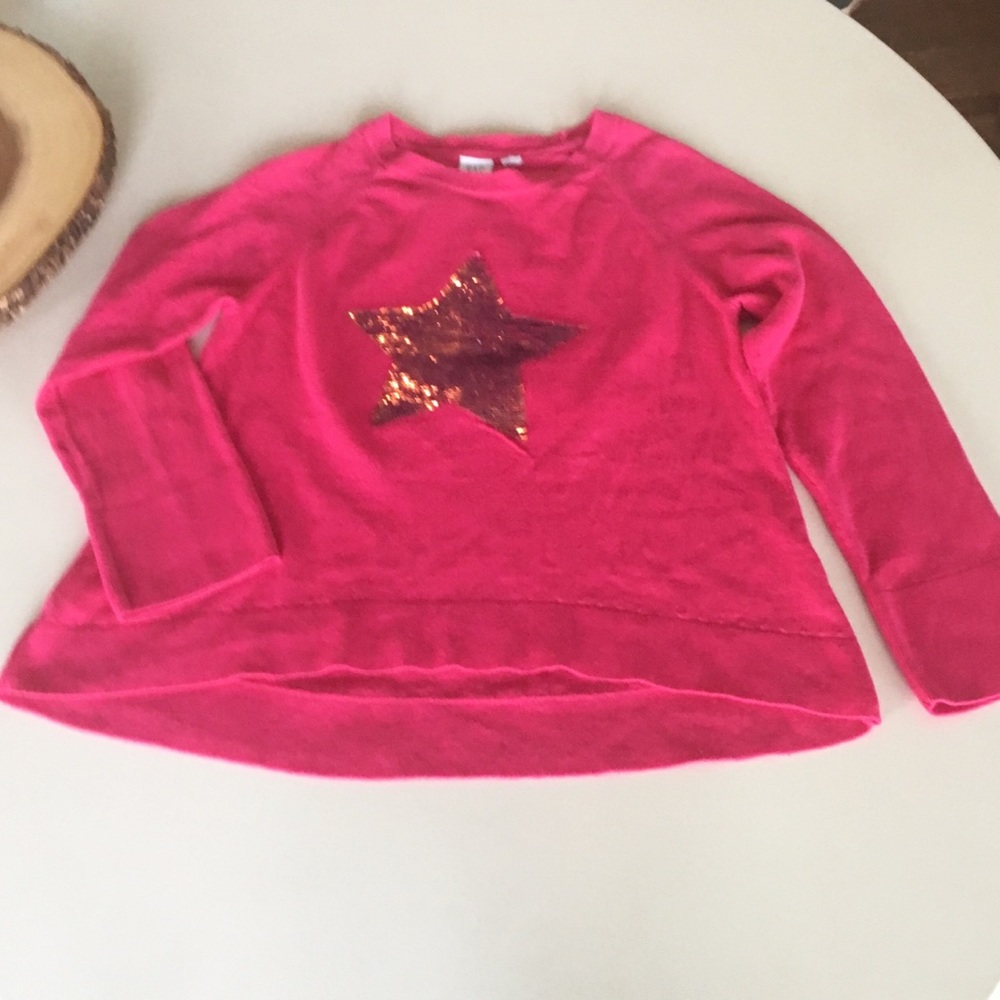 Girls GAP Reversible Sequin Star Sweater - Sz 6